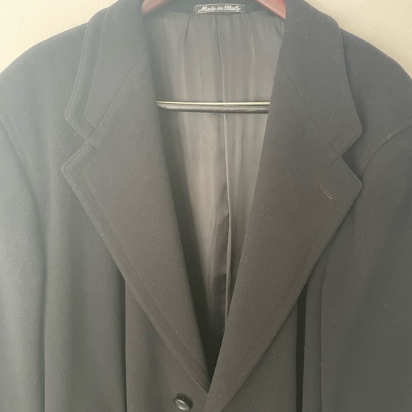 “Vintage” Giorgio Armani Men’s Virgin wool/cashmere black long coat 42R - Picture 3 of 12